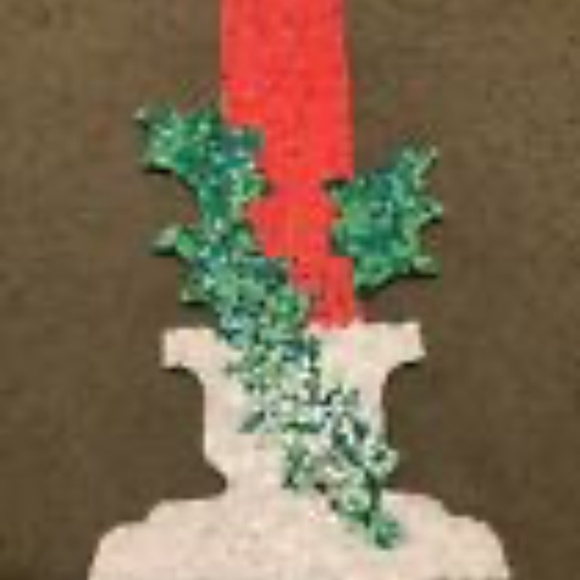 2 Vintage retro melted Plastic Popcorn Christmas Decor Glowing Candle with Holly - Picture 10 of 11